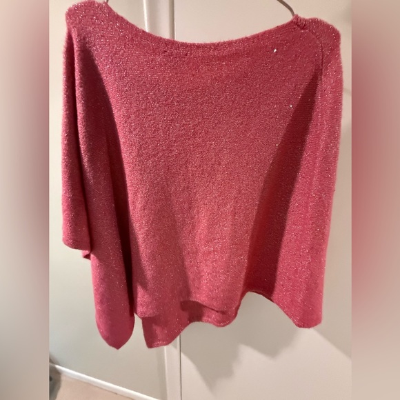 Talbots Off-the-Shoulder Pink Shawl with Sparkle - Picture 2 of 4